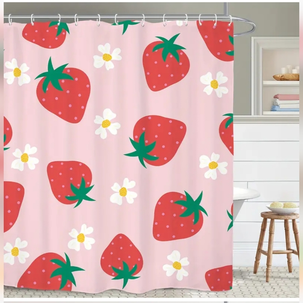 COPY - New strawberry strawberries shower curtain 72"
